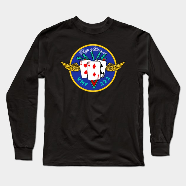 VMF 222 Flying Deuces Long Sleeve T-Shirt by Yeaha